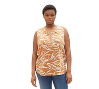 TOM TAILOR Damen 1035965 Plussize Bluse mit Muster, 31758 - Brown Abstract Leaf Design, 48 Große Größen