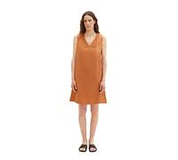 TOM TAILOR Damen 1036663 Leinen Kleid, 31650-Terracotta Brown, 36