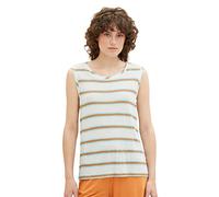 TOM TAILOR Damen 1037209 Leinen Top mit Streifen, 31949-Offwhite Brown Stripe, 3XL