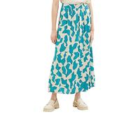 TOM TAILOR Damen 1037217 Maxi Rock mit Muster, 32146-Petrol Big Abstract Design, 34