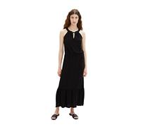 TOM TAILOR Damen 1037238 Maxikleid mit Volant, 14482-Deep Black, 46