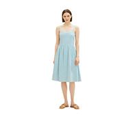 TOM TAILOR Damen 1037239 Sommerkleid mit Streifen, 32154-Petrol Seersucker Stripe, 40