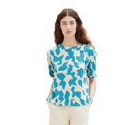 TOM TAILOR Damen 1037271 T-Shirt Bluse, 32146-Petrol Big Abstract Design, 36