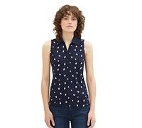 TOM TAILOR Damen 1037379 Polo Top, 32674-Navy Offwhite Dot Design, L