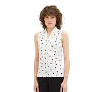 TOM TAILOR Damen 1037379 Polo Top, 32675-Offwhite Navy Dot Design, 3XL