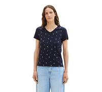 TOM TAILOR Damen 1037404 T-Shirt, 32651 - Navy Bird Design, XS