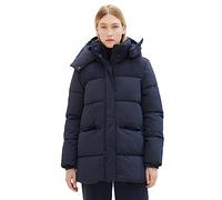 TOM TAILOR Damen 1037568 Puffer Mantel mit Kapuze & Strickdetail, 10668-sky Captain Blue, L