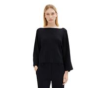 TOM TAILOR Damen 1037791 Plissee Pullover mit Fledermaus-Ärmeln, 10668-sky Captain Blue, XL