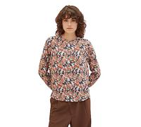 TOM TAILOR Damen 1037880 Bluse mit Muster, 32369-small Grey tie dye floral, 40