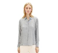 TOM TAILOR Damen 1037894 Bluse mit Streifen, 32595-navy White Dobby Stripe, 38