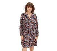 TOM TAILOR Damen 1037925 Tunica Kleid mit Muster, 32370-navy small tie dye floral, 38