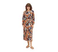 TOM TAILOR Damen 1037929 Maxikleid mit Raffung, 32367-grey orange tie dye floral, 40