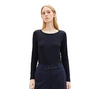 TOM TAILOR Damen 1038050 Basic Langarmshirt mit Rippstruktur, 10668-sky Captain Blue, M