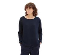 TOM TAILOR Damen 1038177 Sweatshirt mit Struktur & Kordelzug, 10668-sky Captain Blue, M