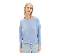 TOM TAILOR Damen 1038177 Sweatshirt mit Struktur & Kordelzug, 26320-stonington Blue, XXL