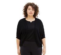 TOM TAILOR Damen 1038554 Plussize Bolero Strickjacke, 14482-Deep Black, 44