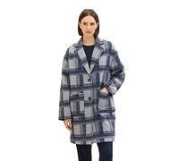 TOM TAILOR Damen 1038679 Mantel mit Karomuster, 33773-navy Grey Check, XXXL