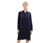 TOM TAILOR Damen 1038713 Kleid mit Knopfleiste & Kragen, 10668-sky Captain Blue, 40