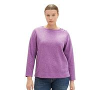 TOM TAILOR Damen 1038842 Sweatshirt mit Gerippter Struktur, 33963-mauvy Plum Melange, 50