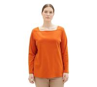 TOM TAILOR Damen 1039921 Basic Langarmshirt mit Carree-Ausschnitt, 19772-gold Flame orange, 50