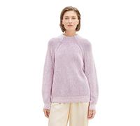 TOM TAILOR Damen 1039977 Pullover mit Stehkragen, 34136-offwhite Mauve Plaited Rib, XXL