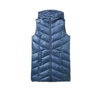 TOM TAILOR Damen 1041490 Lange Steppweste mit Kapuze, 26779-Nighttime Blue, M