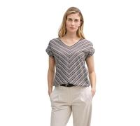 TOM TAILOR Damen 1042898 T-Shirt, 31991-Blue Black Structure Design, S