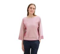 TOM TAILOR Damen 1042967 Pullover mit Fledermaus-Ärmeln, 36339-Pink Striped Knit Design, S
