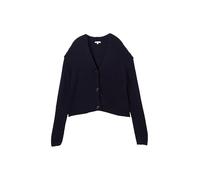Strickjacke TOM TAILOR, Damen, Gr. XXL (44), blau (sky captain blau), Strick, Obermaterial: 55% Baumwolle, 25% Polyacryl, 20% Polyester, unifarben, regular fit taillenlang, tiefer V-Ausschnitt, Strick