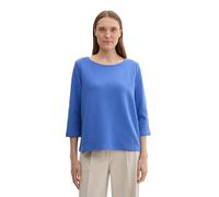 TOM TAILOR Damen 1043102 Langarm Shirt mit Struktur, 26676-mid Blue, S
