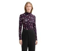 TOM TAILOR Damen 1043144 Longsleeve mit Rollkragen und Alloverprint, 35893-Berry Autumn Floral Design, XL