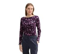 TOM TAILOR Damen 1043146 Basic Longsleeve mit Alloverprint, 35893-Berry Autumn Floral Design, Large