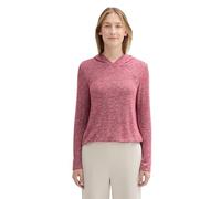 TOM TAILOR Damen 1043694 Langarm Shirt mit Kapuze, 35895-Pink Velvet Melange, L