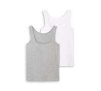 Tom Tailor Damen 1044789 Basic Top Im Doppelpack, 21373 - Medium Silver Grey Melange, S EU