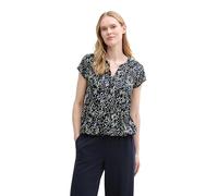TOM TAILOR Bluse mit Muster, Printed Blue White minimal, 46