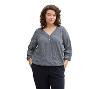 TOM TAILOR - Plus Size - Crinkle Blusenshirt printed blue white minimal 50