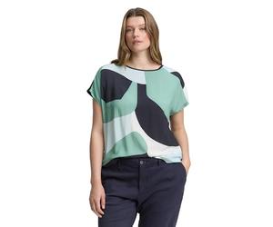 TOM TAILOR Damen 1045991 T-Shirt, 38043 - Faded Green Abstract Flower, 46 Große Größen EU
