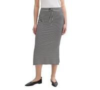 Tom Tailor - Jersey Midi-Rock white black irregular stripe - Gr. - 36