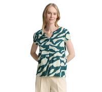 Tom Tailor Damen 1046458 T-Shirt, 38068 - Abstract Teal Zebra Print, XS EU