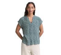 Tom Tailor Damen 1046458 T-Shirt, 38116 - Abstract Tel Green Grid Design, XXS EU