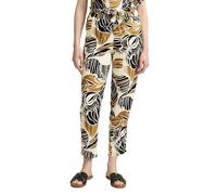 TOM TAILOR Damen 1046504 Loose Slim Fit Hose, 37999-Neutral Cut Leaves Design, 46W / 28L