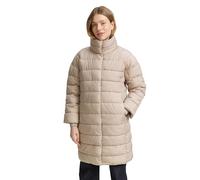 TOM TAILOR Damen 1046599 Puffer-Mantel mit Stehkragen, 32208-Soft Taupe Grey, S