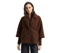 TOM TAILOR Damen 1046602 Bouclé Cape Jacke im 2-in-1-Look, 27506-Dark Pecan Brown, XL