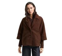TOM TAILOR Damen 1046602 Bouclé Cape Jacke im 2-in-1-Look, 27506-Dark Pecan Brown, XXL