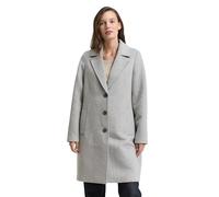 Wollmantel TOM TAILOR, Damen, Gr. XS, medium silber grau melange, Strick, Obermaterial: 75% Polyester, 21% Wolle, 2% Polyacryl, 2% Polyamid. Futter: 100% Polyester, meliert, regular fit kniefrei, gera