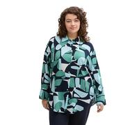 Tom Tailor - Plus Size - Oversize Bluse mit Muster green dots and shapes design - Gr. - 52