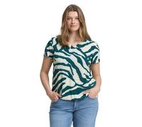TOM TAILOR Damen 1047196 Bluse, 38068-Abstract Teal Zebra Print, 44