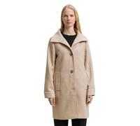 Tom Tailor Regular Fit Wollmantel mit Fischgräten-Muster in Beige, Größe XS