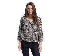 Shirtbluse TOM TAILOR, Damen, Gr. 38, navy abstract dot design, Obermaterial: 100% Viskose, bedruckt, casual, regular fit taillenbedeckt, V-Ausschnitt, 3/4-Ärmel, Blusen, mit All-Over Print (76957027-