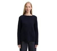 Tom Tailor - Loose Fit Strickpullover mit U-Boot-Ausschnitt blau - Gr. - S